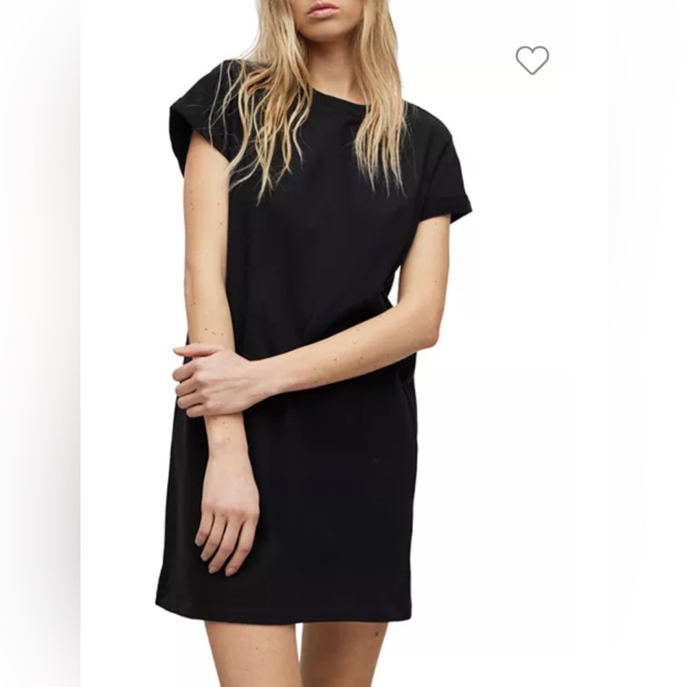 LNA Black Cotton T Shirt Dress